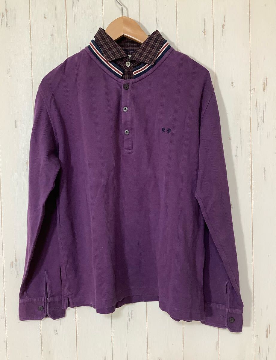 か1702 McGREGOR マクレガー マックレガー 長袖シャツ L パープル レイヤードテイスト拍卖