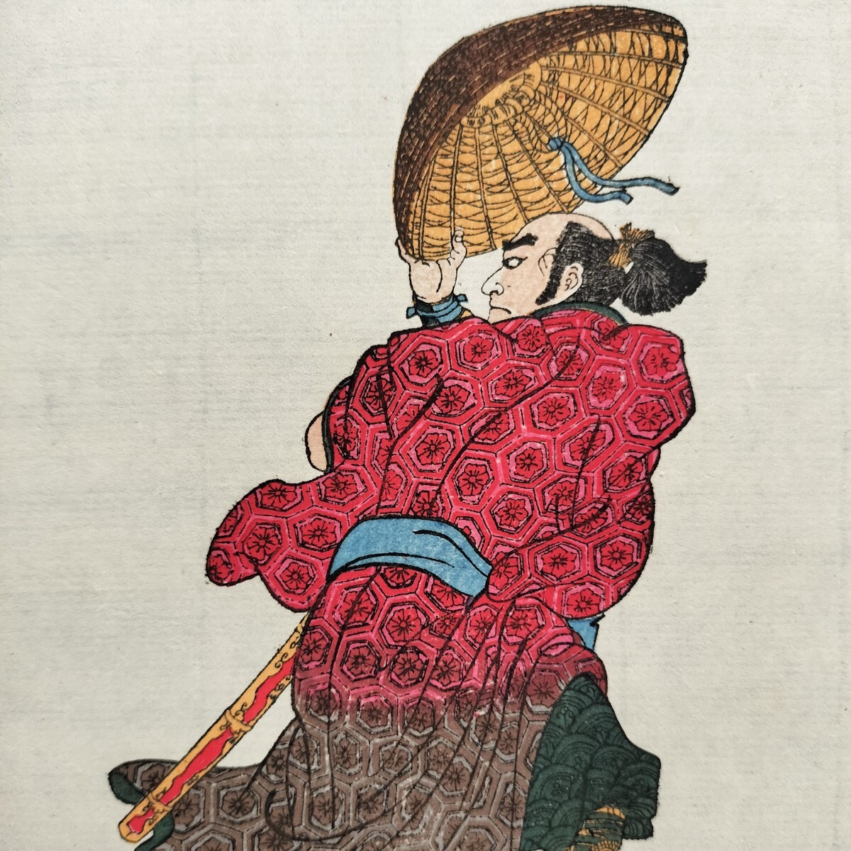 江戸期/真作 歌川国芳「太平記英雄伝 菜藤内蔵之進年員」本物浮世絵木版画 武者絵 錦絵 中判 保存良い拍卖