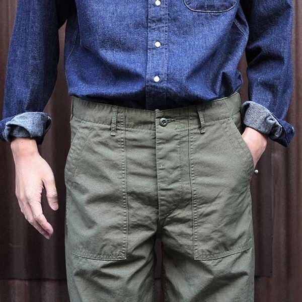 orSlow ファティーグパンツ リップストップ JPN L 3 オリーブ ベイカーパンツ オアスロウ ボタンフライ Rip Stop Fatigue Pants Baker拍卖