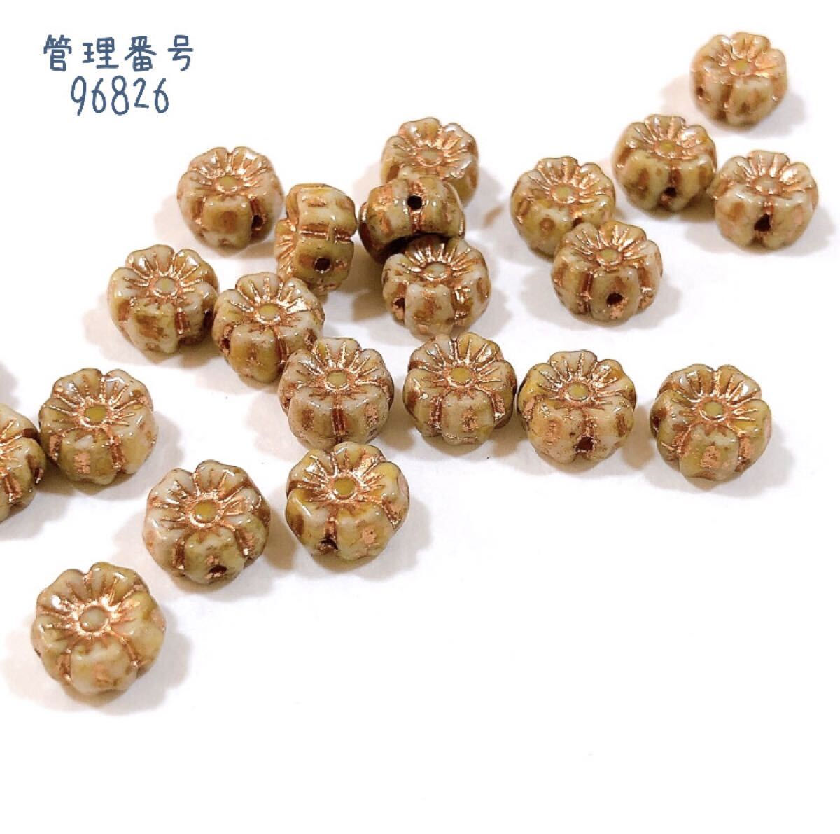 ハワイアンフラワー7mm12個 チェコビーズ 96826拍卖