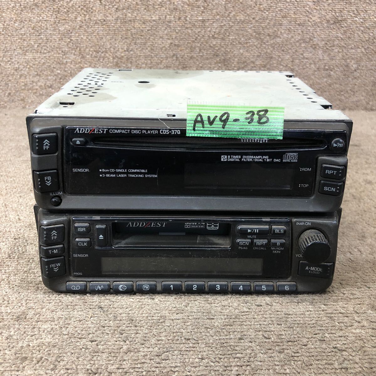 AV9-38 激安 カーステレオ ADDZEST CDS-370 PF-2096U PF-9905J CDプレーヤー カセットデッキ FM/AM 2点セット 通電未確認 ジャンク拍卖