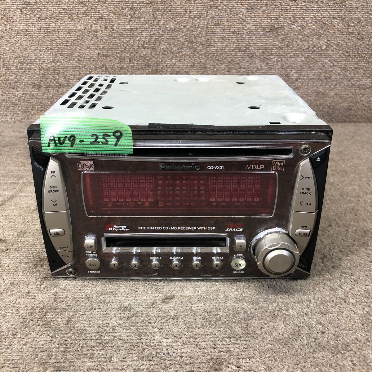 AV9-259 激安 カーステレオ Panasonic CQ-VX01D 22692 CD MD FM/AM プレーヤー オーディオ 通電未確認 ジャンク拍卖