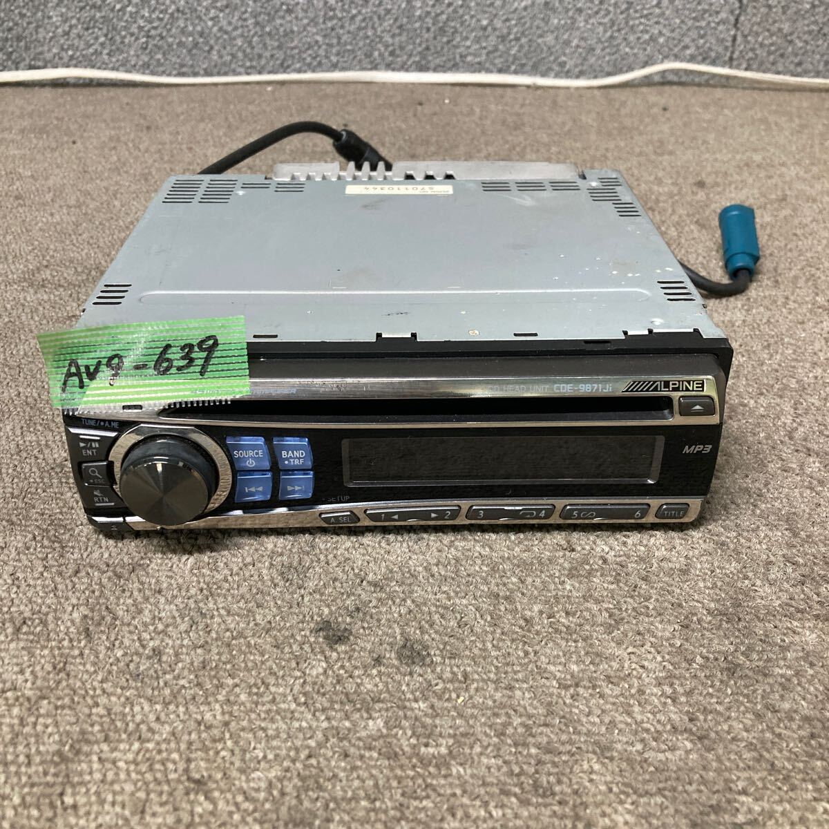 AV9-639 激安 カーステレオ ALPINE CDE-9871Ji S70110344 FM/AM CDプレーヤー 通電未確認 ジャンク拍卖