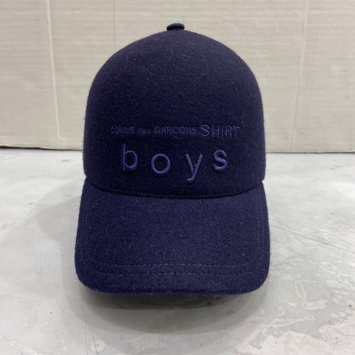 【COMMEdesGACONS SHIRT BOYS コムデギャルソン】ボーイズ W25942 キャップ L ネイビー ウール100% 2509oki m拍卖