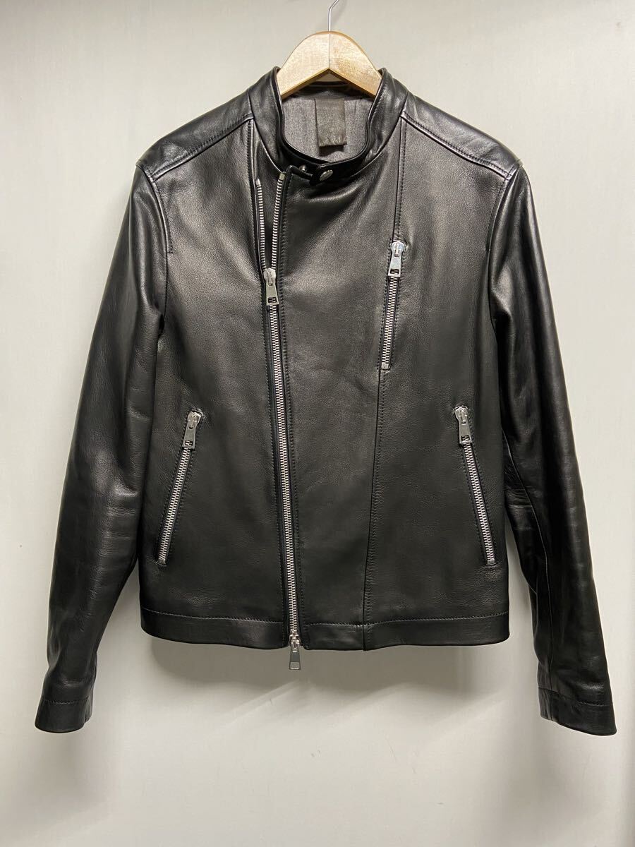 【RUFFO ルッフォ】24-18-0246-695 DOUBLE RIDERS ライダースジャケット 46 ブラック 羊革 シープスキン 2509oki M拍卖