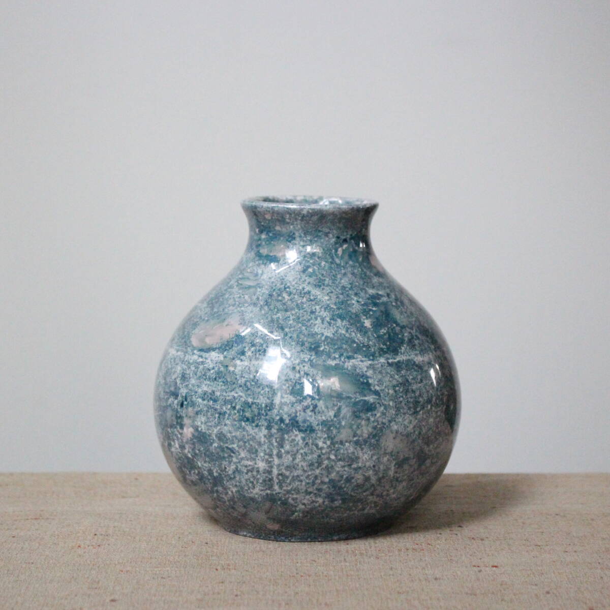 珍品 60-70s ARABIA アラビア ヴィンテージ マーブル調 大理石調 花瓶 フィンランド 北欧 花器 花入 容器 フラワーベース テラゾー レア拍卖