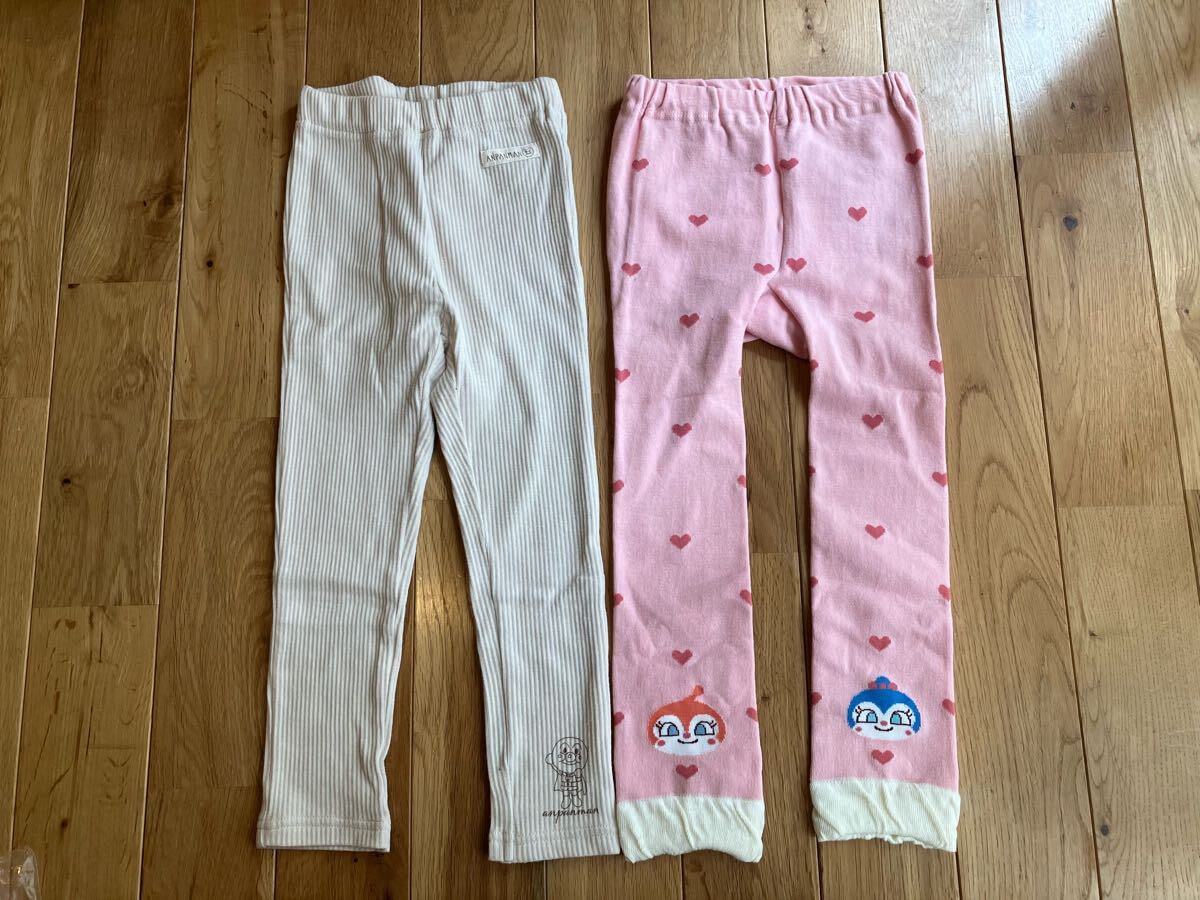 新品あり 女の子 アンパンマン リブ編みレギンス ニットレギンス セット 100拍卖