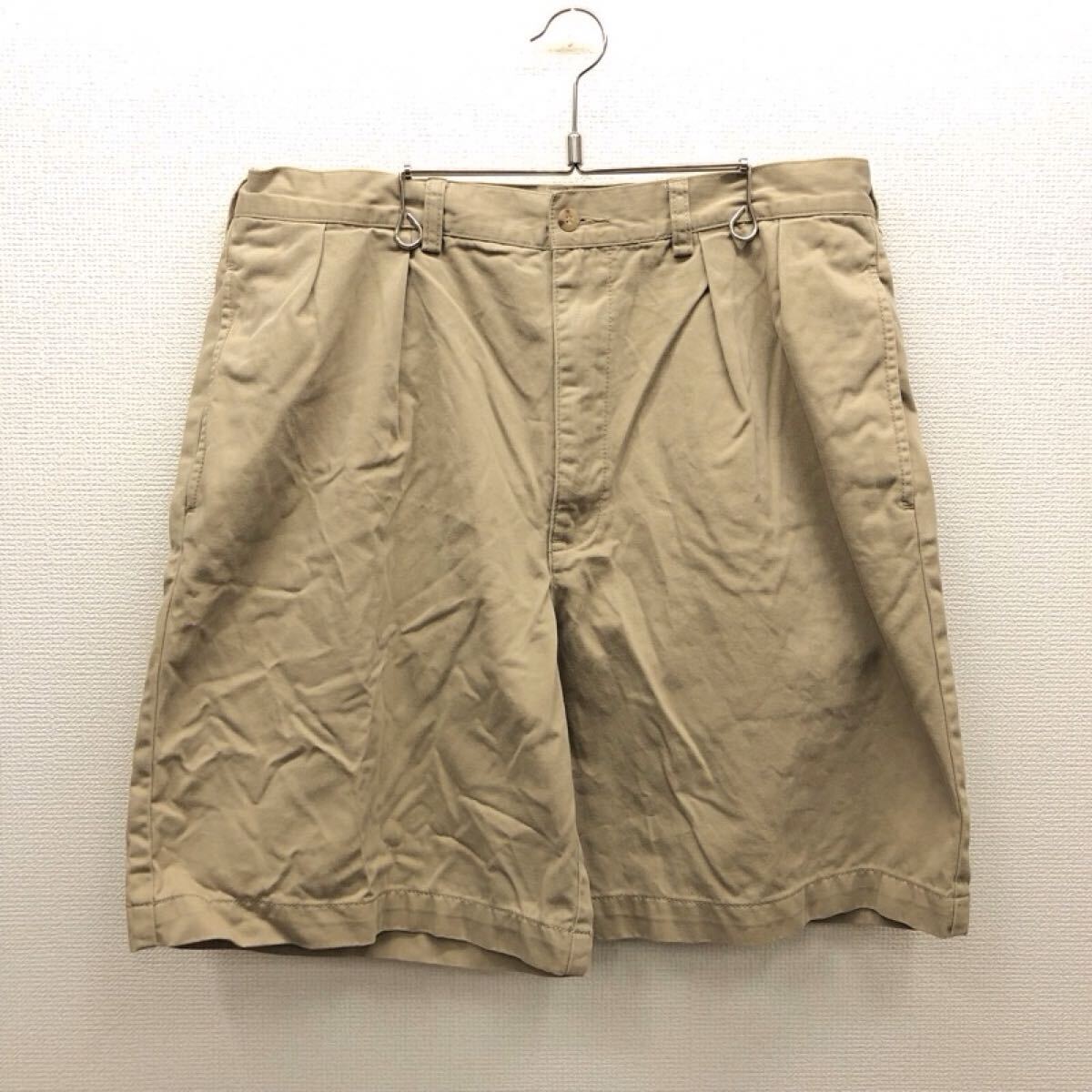 【GI014】POLO by Ralph Lauren W36 ツータック チノハーフパンツ ベージュ ブランド古着 ポロ ラルフローレン ショートパンツ 送料無料拍卖