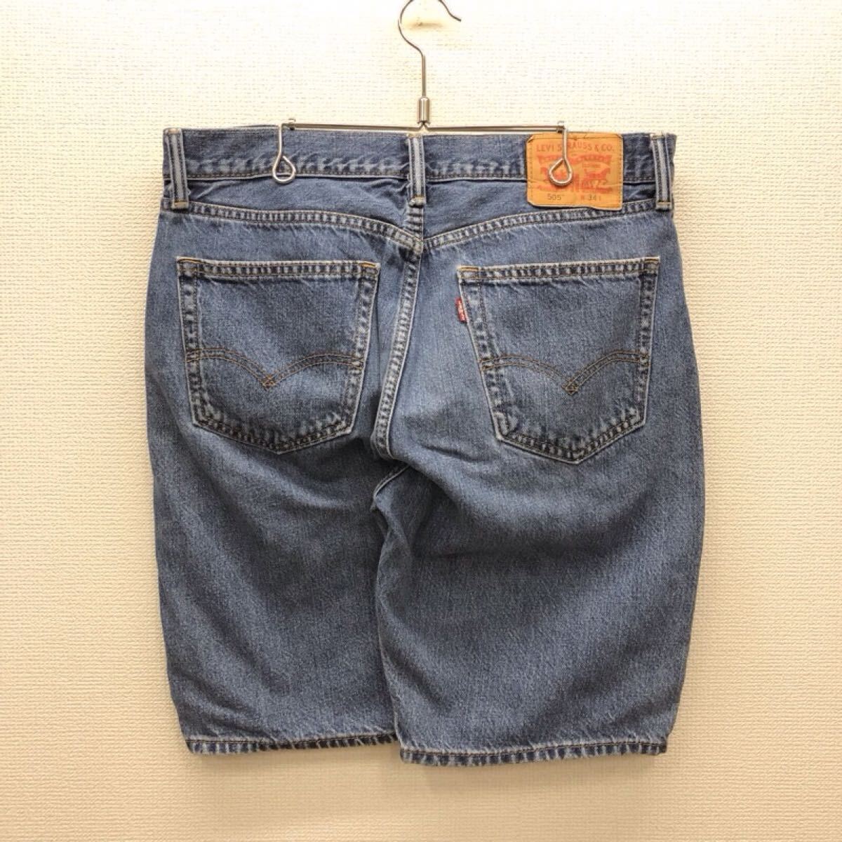 【GI049】Levi's 505 W34 デニムハーフパンツ メンズブランド古着 リーバイス505 ショートパンツ 送料無料拍卖