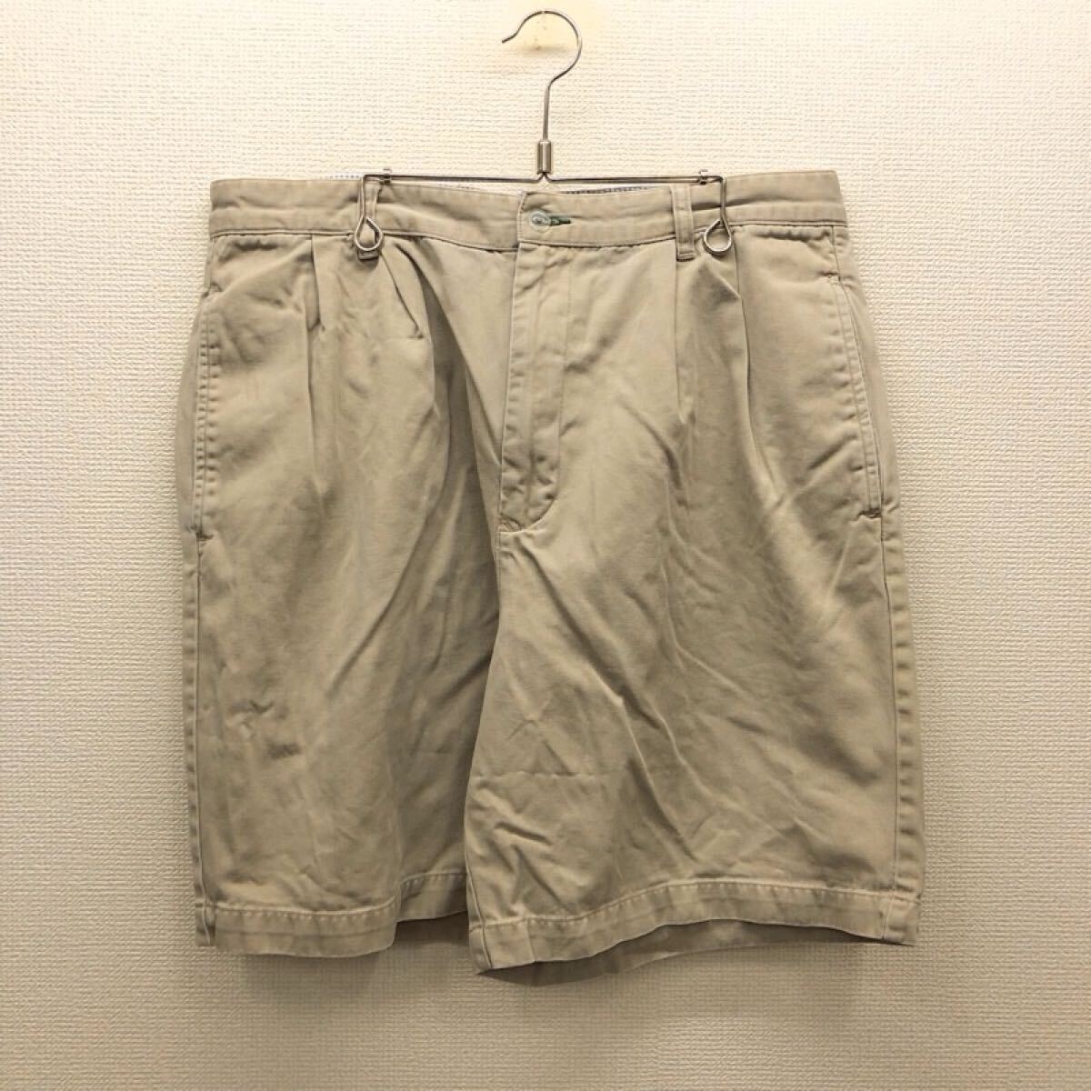 【GI060】TOMMY HILFIGER W34 ツータック チノハーフパンツ ベージュ メンズブランド古着 トミーヒルフィガー ショートパンツ 送料無料拍卖