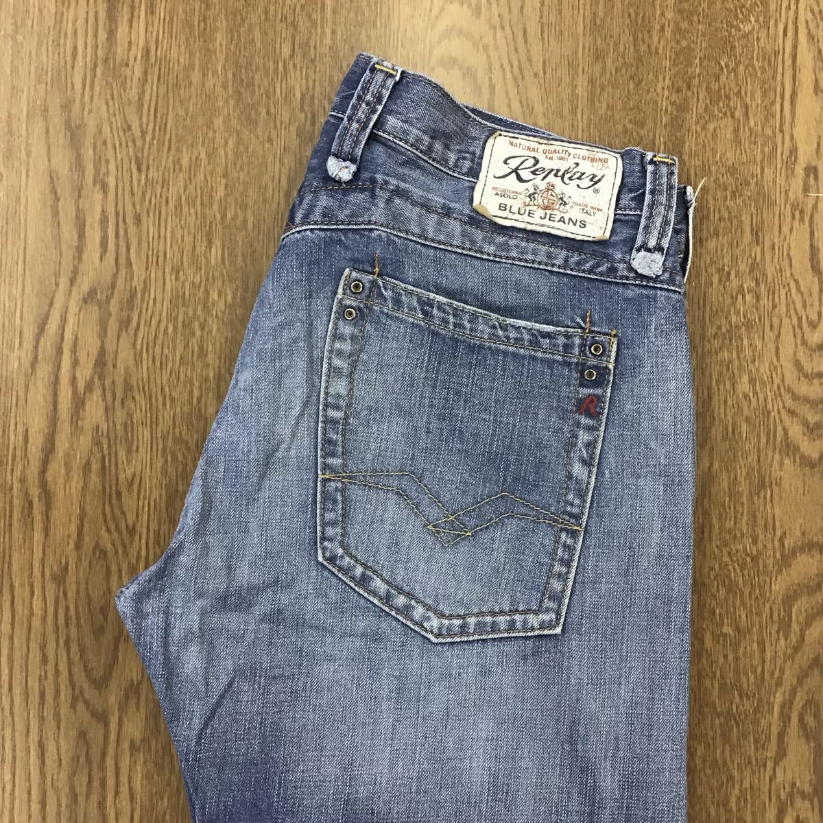 【GI099】REPLAY 色落ち加工 ジーンズ ジーパン デニムパンツ メンズブランド古着 リプレイ 送料無料拍卖