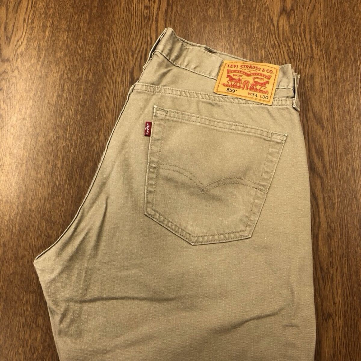 【GI157】Levi's 559 W34 L30 カラーパンツ ベージュ メンズブランド古着 リーバイス559 送料無料拍卖