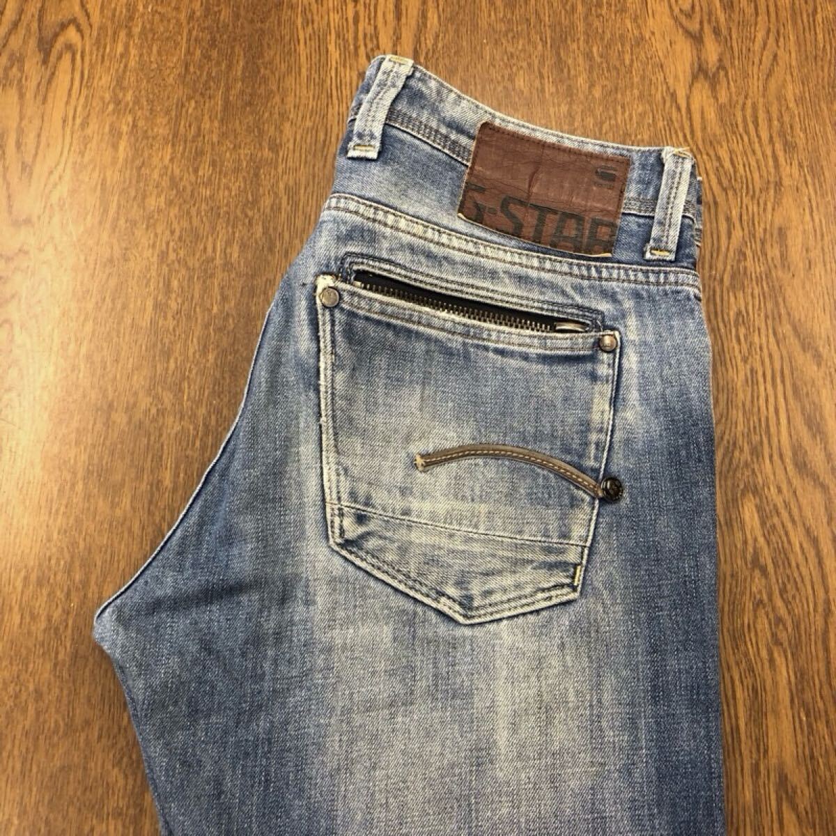 【GI278】G-STAR RAW W32 L34 色落ち加工 ジーンズ ジーパン デニムパンツ メンズブランド古着 ジースターロウ 送料無料拍卖
