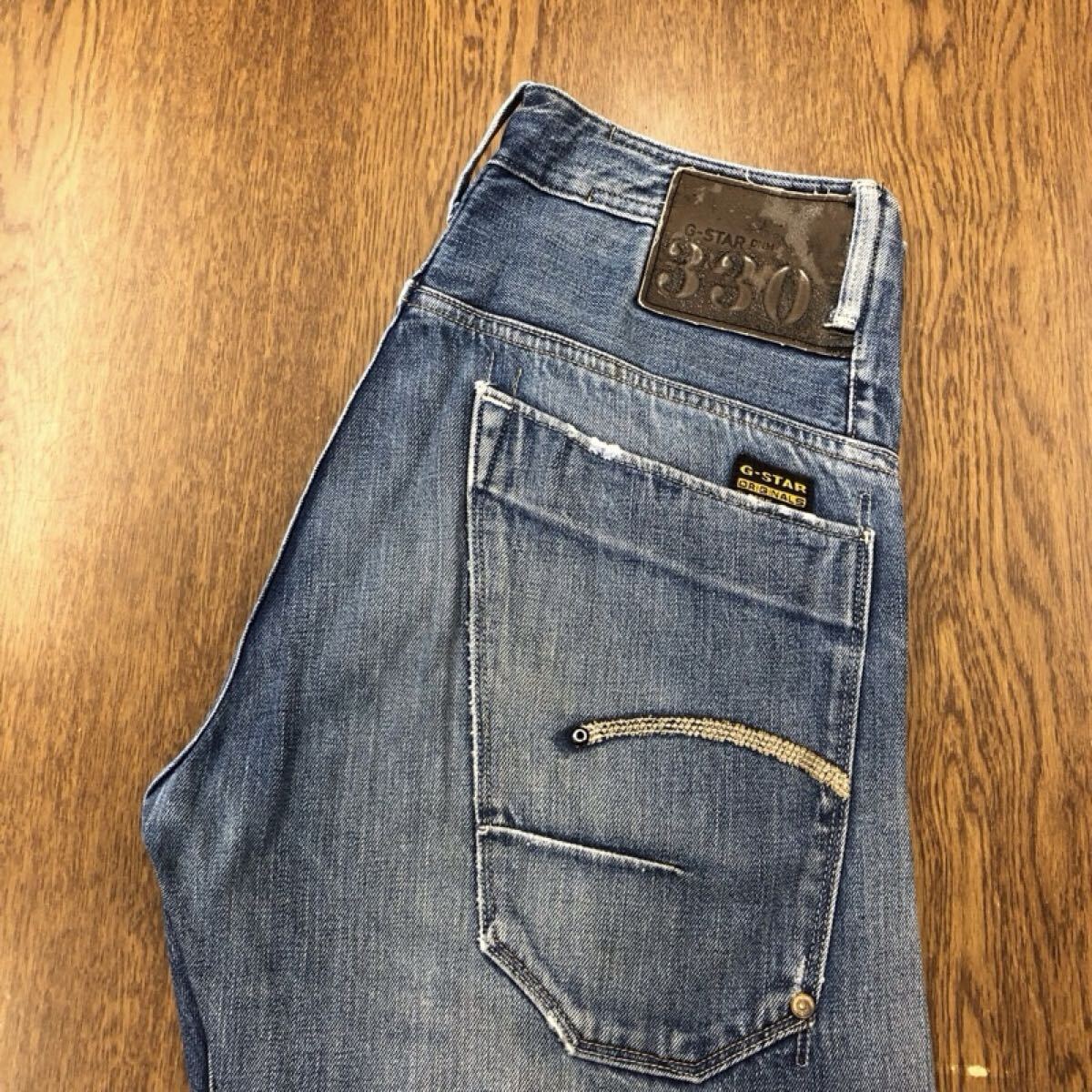 【GI337】G-STAR RAW W30 L34 色落ち加工 ジーンズ ジーパン デニムパンツ メンズブランド古着 ジースターロウ 送料無料拍卖