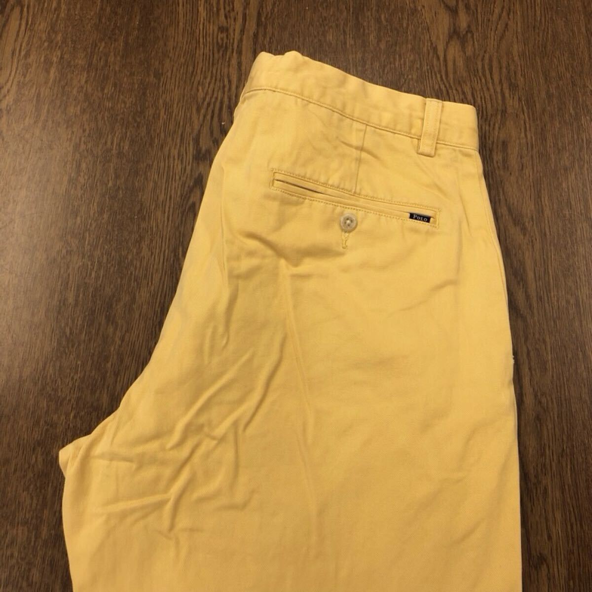 【GI356】POLO RALPH LAUREN W33 L32 チノパンツ ワークパンツ イエロー メンズブランド古着 ポロ ラルフローレン 送料無料拍卖