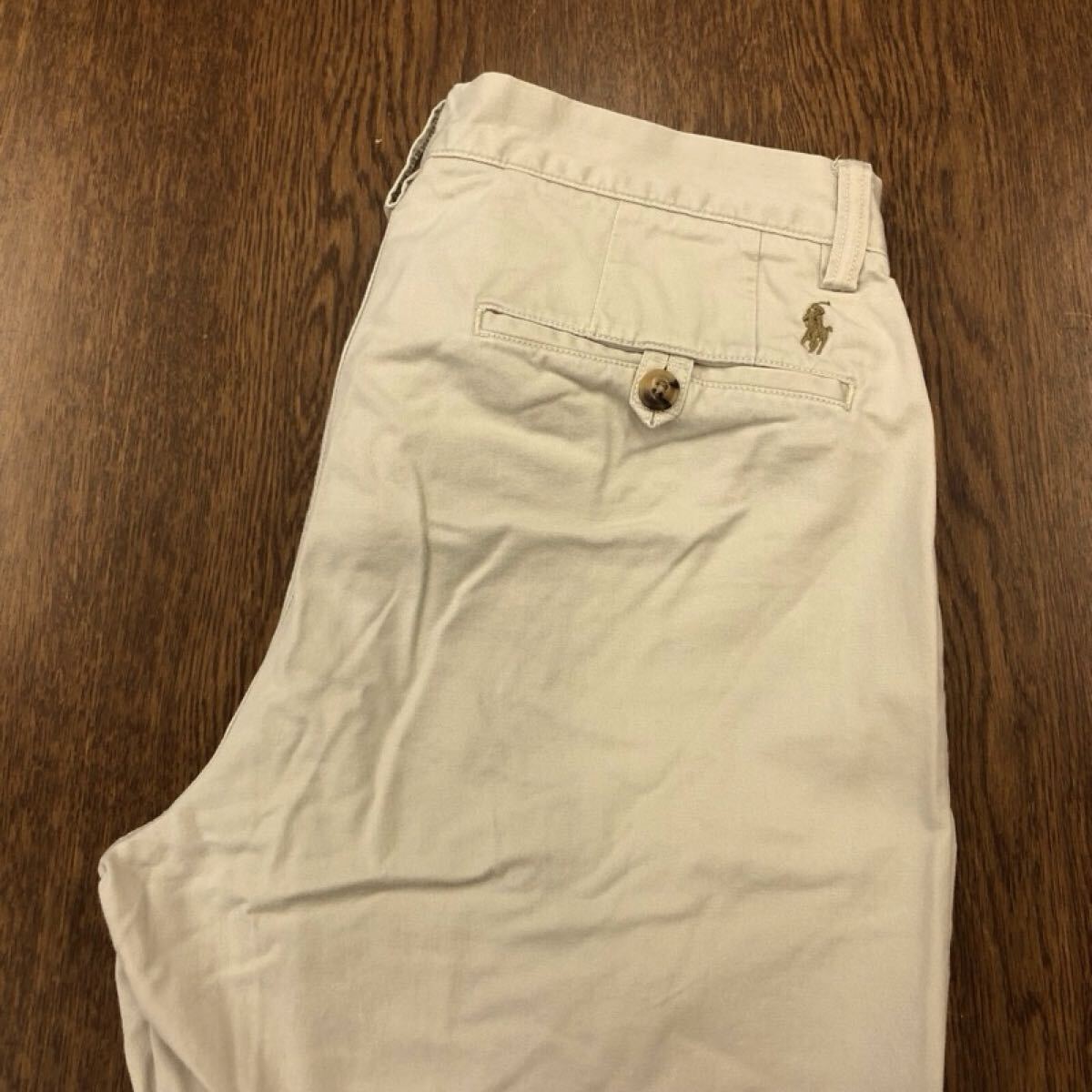 【GI357】POLO RALPH LAUREN W30 L30 チノパンツ ワークパンツ ライトベージュ ストレッチ生地 ブランド古着 ポロ ラルフローレン 送料無料拍卖
