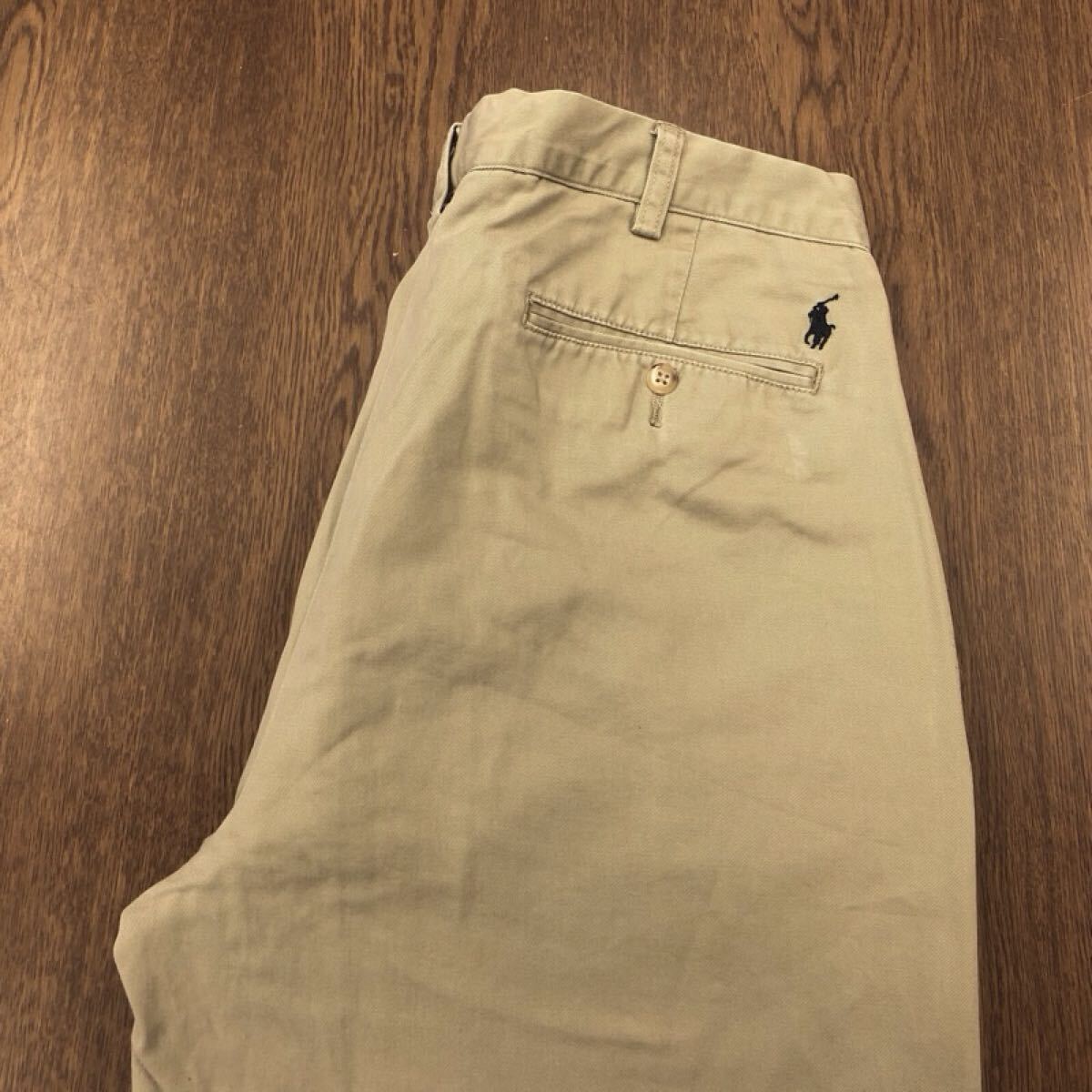 【GI358】POLO by Ralph Lauren W36 L32 ツータック チノパンツ ワークパンツ ベージュ メンズブランド古着 ポロ ラルフローレン 送料無料拍卖