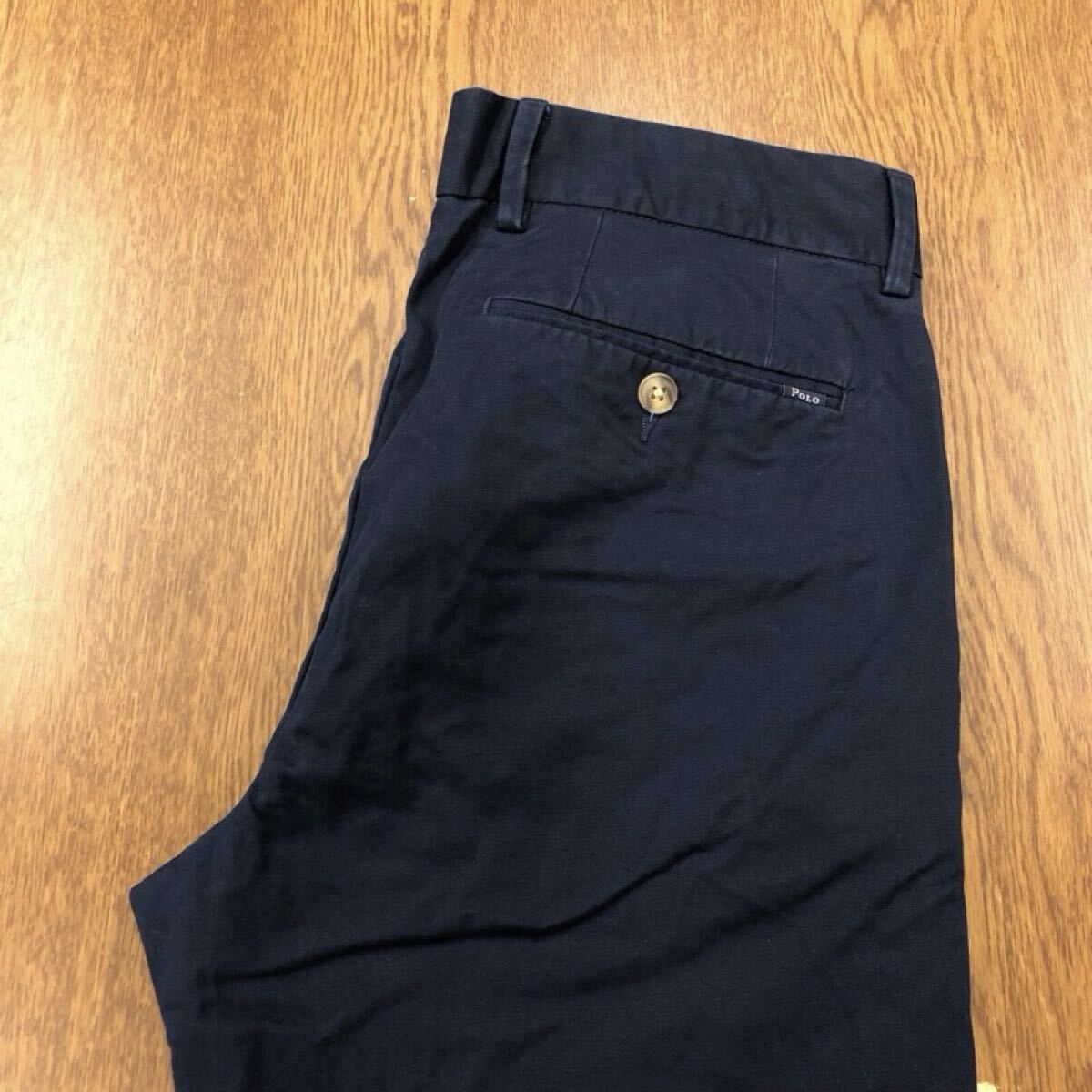 【GI374】POLO RALPH LAUREN W31 L32 チノパンツ ワークパンツ ネイビー ストレッチ生地 メンズブランド古着 ポロ ラルフローレン 送料無料拍卖