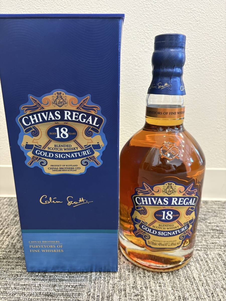 【Oー906】シーバスリーガル 18年 CHIVAS REGAL ゴールドシグネチャー GOLD SIGNATURE 箱付き 700ml 40%拍卖