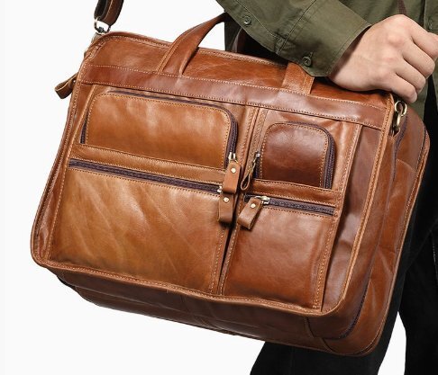 本革のビジネスの書類かばん通勤の行働の男性のハンドバッグ15.6寸ビジネスの片肩のショルダーバッグ斜めです拍卖