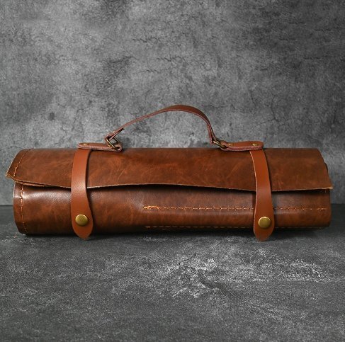 可働二層超繊牛革刃物収納袋刀包料理人専用汎用刃物収納刀袋刀包拍卖