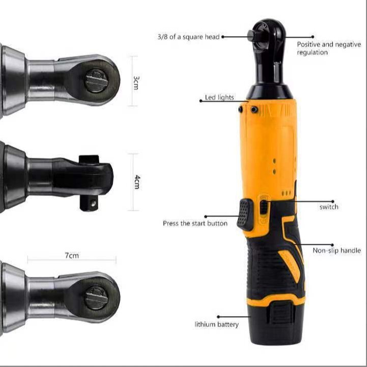 リチウム電気電働ラチェットレンチ充電式90度角度向電働レンチ直角カーブカーブレンチ拍卖