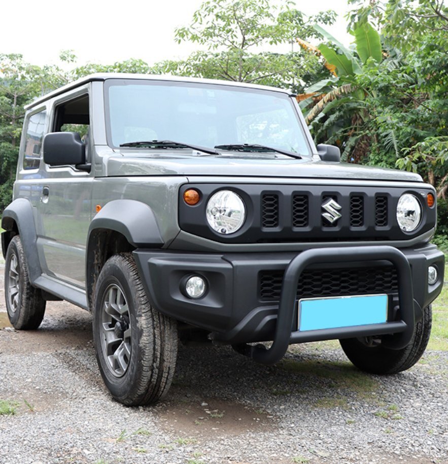 新型スズキジムニー フロントバンパーガード JB64 JB74 フロントバンパー グリルガード スチール 専用設計 外装パーツ ノードリル ブラック拍卖