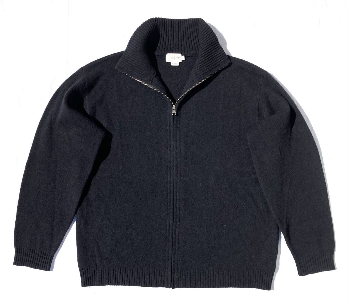 90s〜00s J CREW ZIP カーディガン 黒 L セーター ニット Jクルー ドライバーズニット拍卖