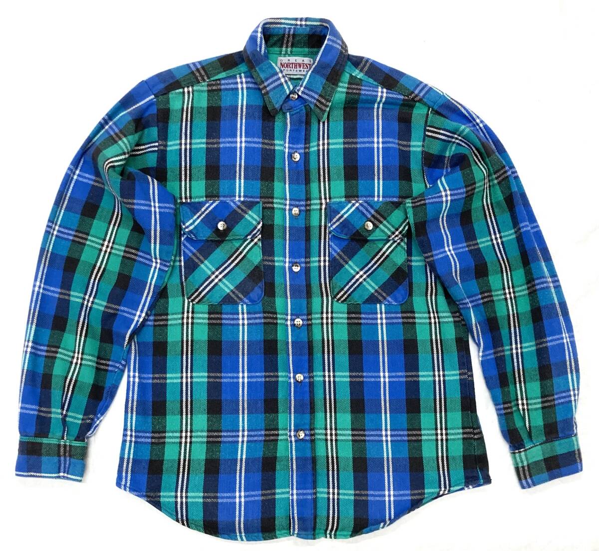 90s USA製 好配色 FIVE BROTHER OEM GREAT NORTHWEST SPORTSWEAR チェック ヘビーネルシャツ M ヘビネル ファイブブラザー 同一工場拍卖