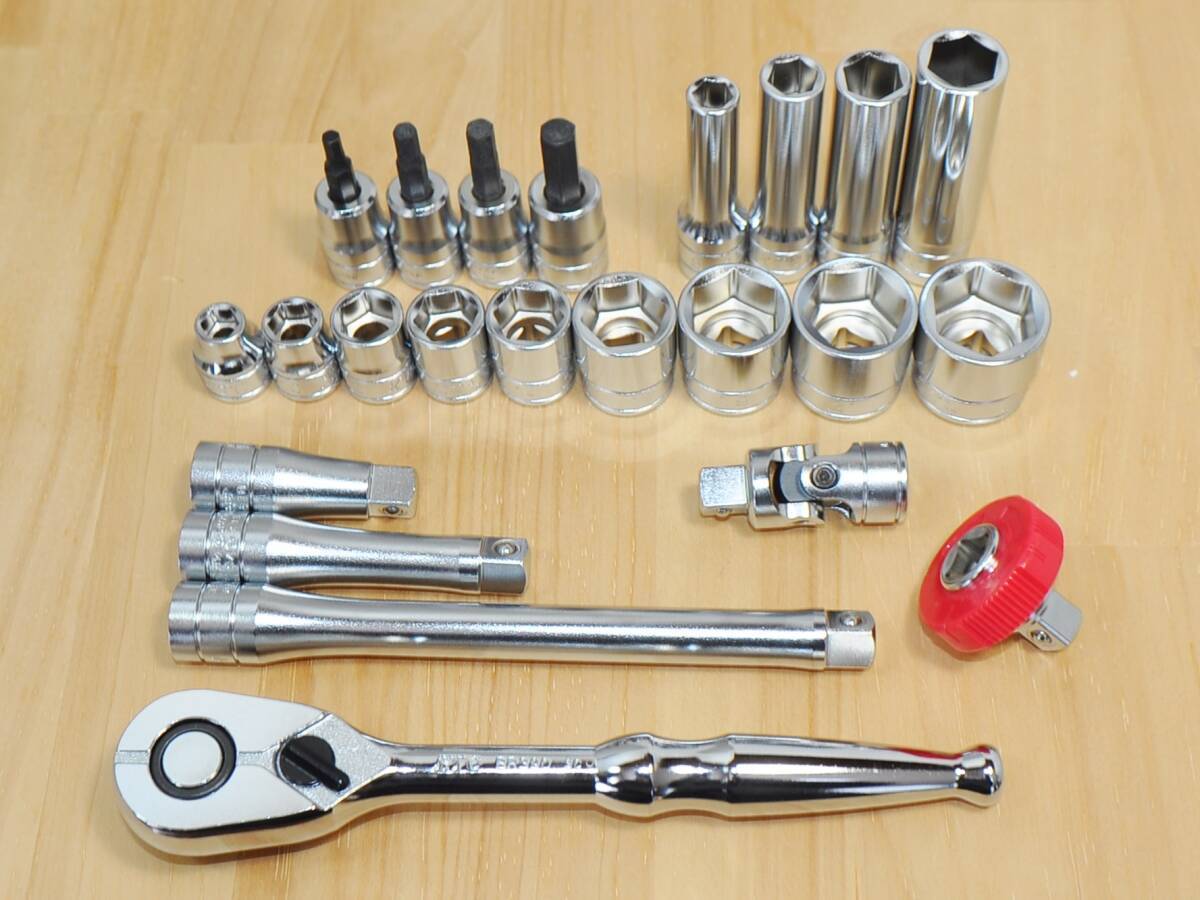 ★KTC 9.5sq ラチェットハンドル・ソケット・ジョイント 7種類★ツールセット 工具セット♪拍卖