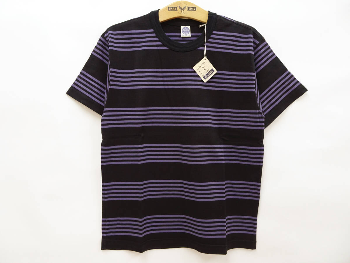 トイズマッコイ マルチボーダーTシャツ TOYS McCOY スティーブ・マックィーン TMC2342 ブルー×黒(M)多少汚れ 特別価格・即決 新品拍卖