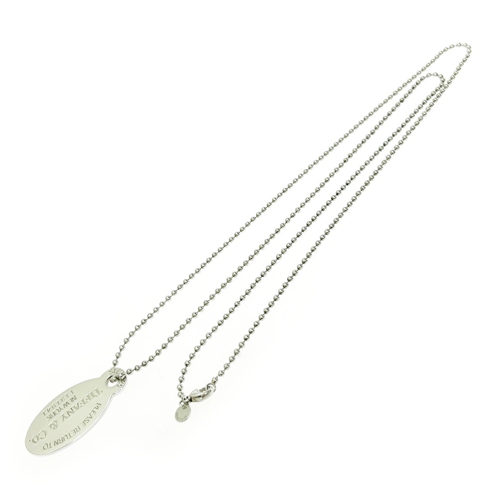 【箱付き】 TIFFANY&Co. ティファニー シルバー リターントゥ オーバルタグ ボールチェーン ネックレス 26.5g 925刻印 478574 ネックレス拍卖