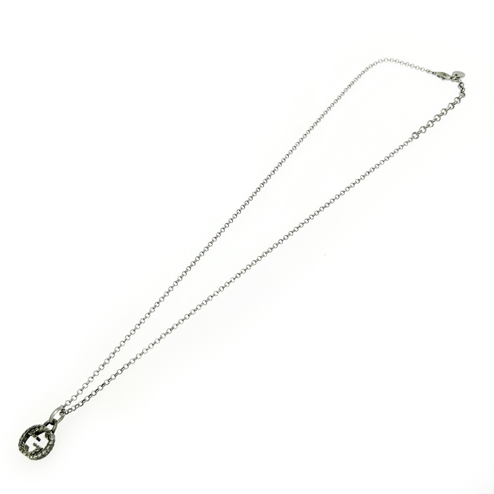 【箱付き】 GUCCI グッチ シルバー インターロッキングG アラベスク ネックレス 7.3g 925刻印 483569 ネックレス拍卖