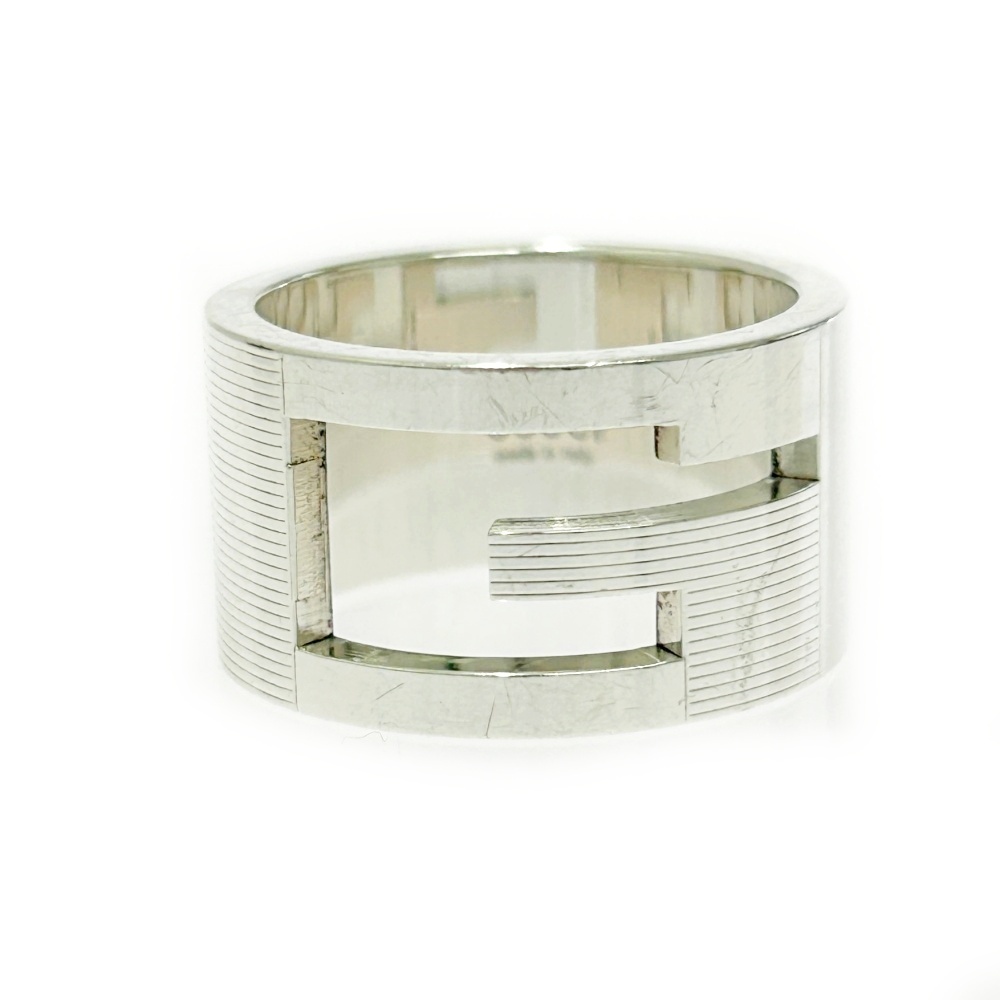 【箱付き】 GUCCI グッチ シルバー ブランデッドG ワイド リング 12.1g 925刻印 481096 リング・指輪拍卖