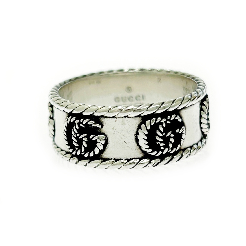 【箱付き】 GUCCI グッチ シルバー ダブルG ツイスト リング 6.4g 925刻印 479590 リング・指輪拍卖