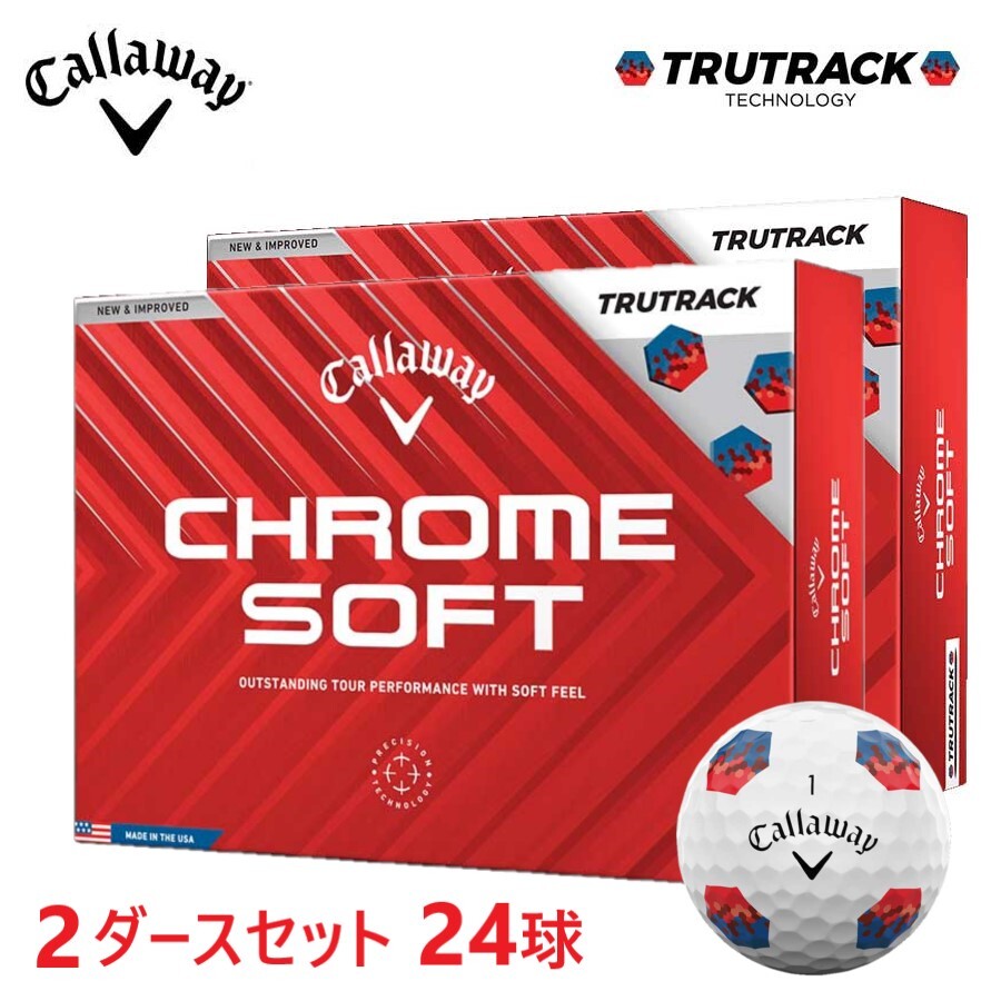 新品★キャロウェイ★クロム ソフト トゥルートラック★CHROME SOFT TRUTRACK★2024★ホワイト★2箱★24球★2ダース拍卖
