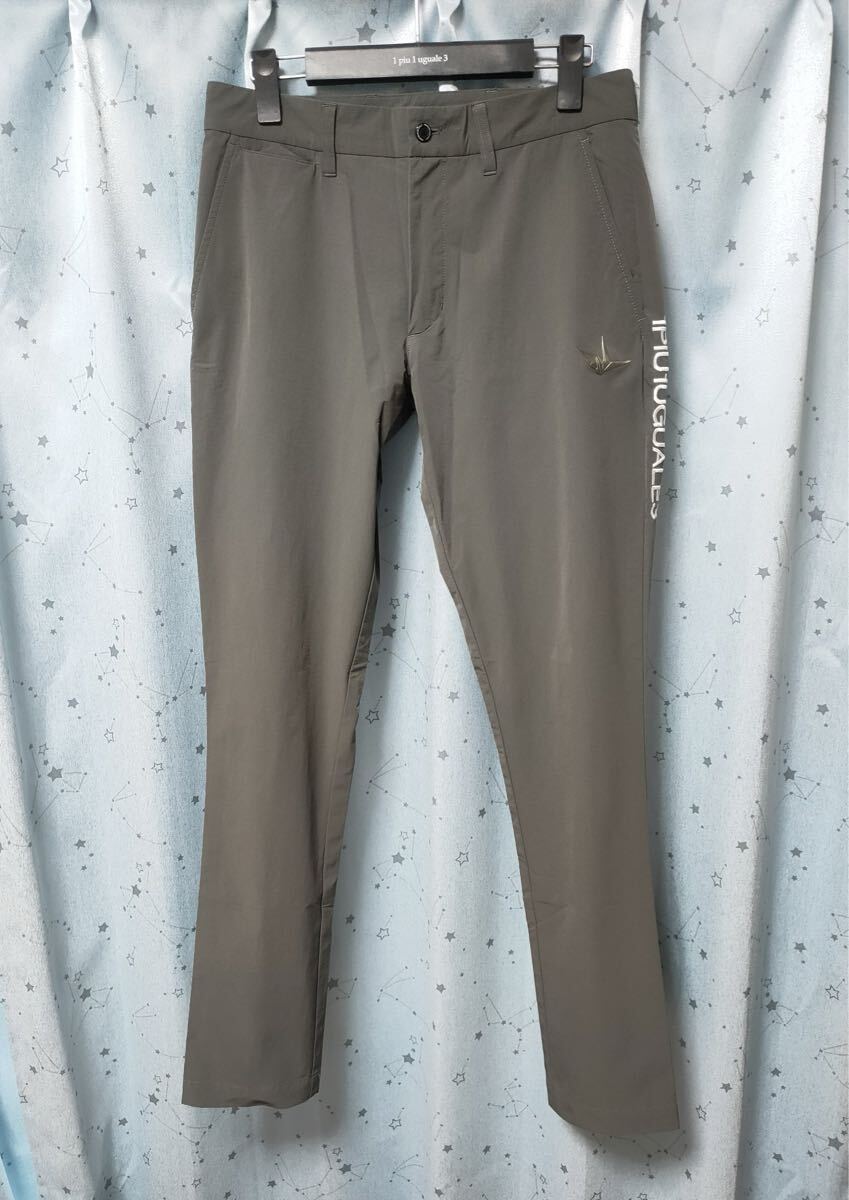 1piu1uguale3 GOLF REGULAR PANTS ストレッチナイロンロゴパンツ グレー 定価44,000円拍卖