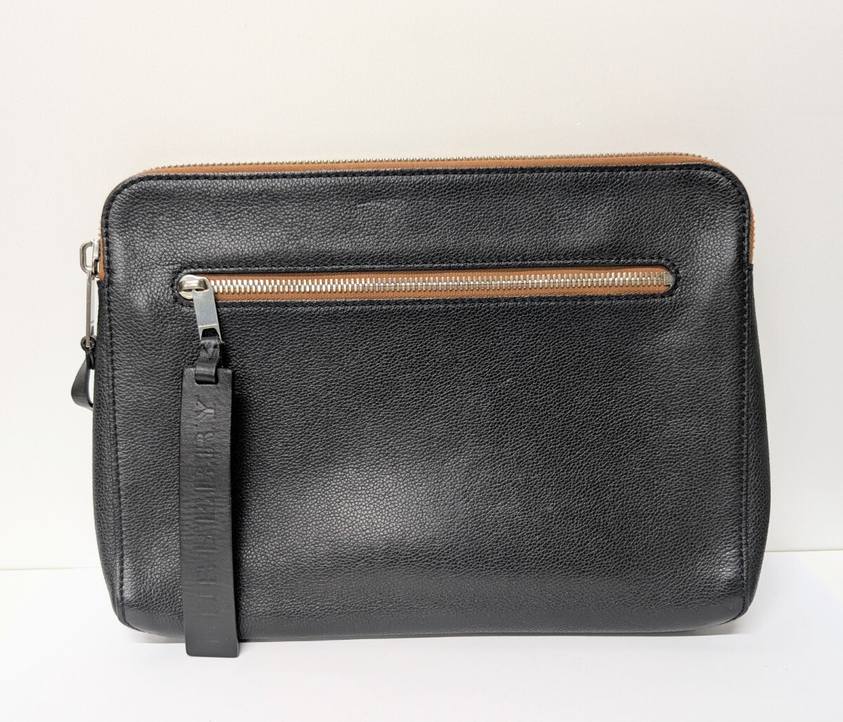 BURBERRY/バーバリー セカンドバッグ クラッチバッグ 本革製 レザー ブラック/ブラウン拍卖