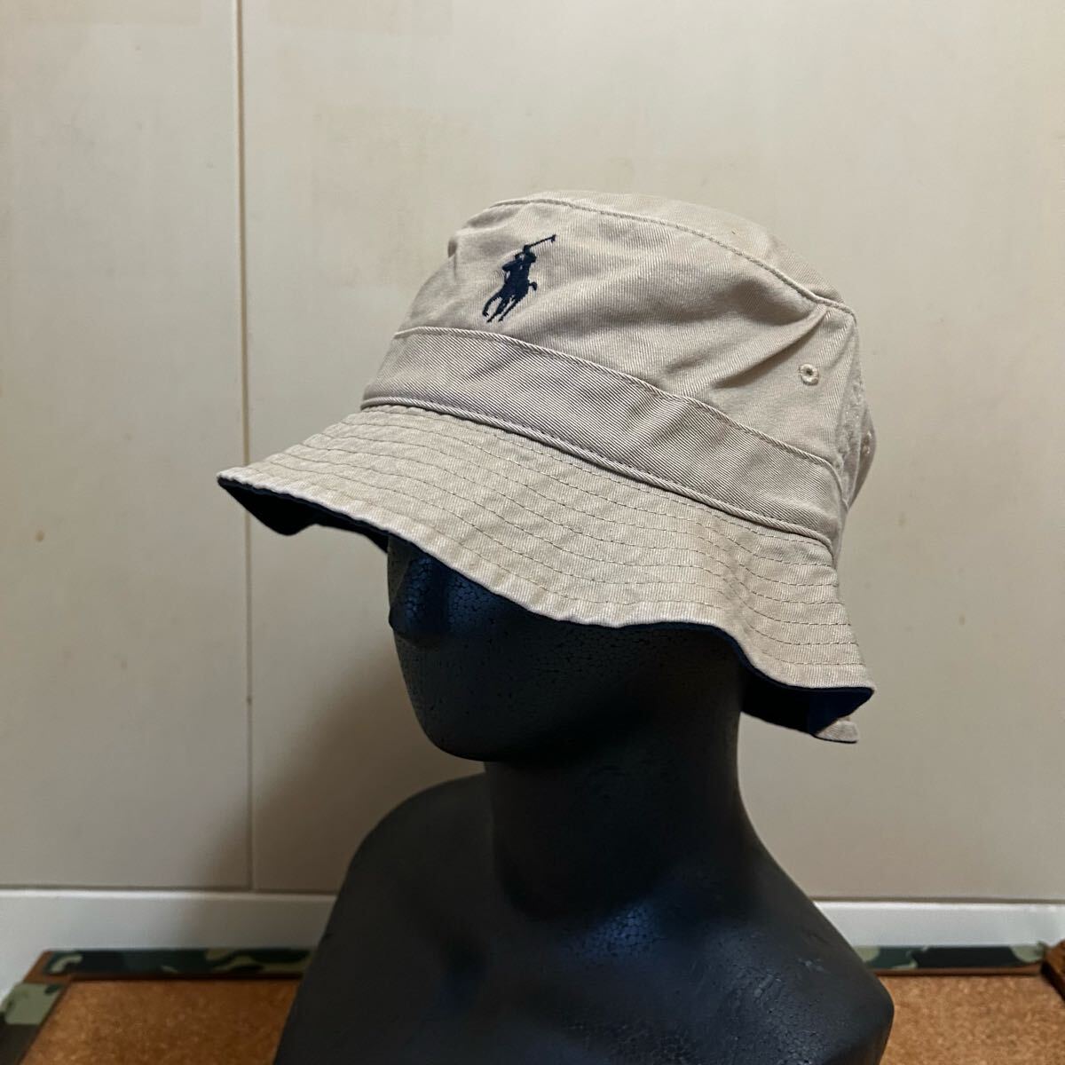良品 POLO RALPH LAUREN バケットハット 58 ベージュ②拍卖