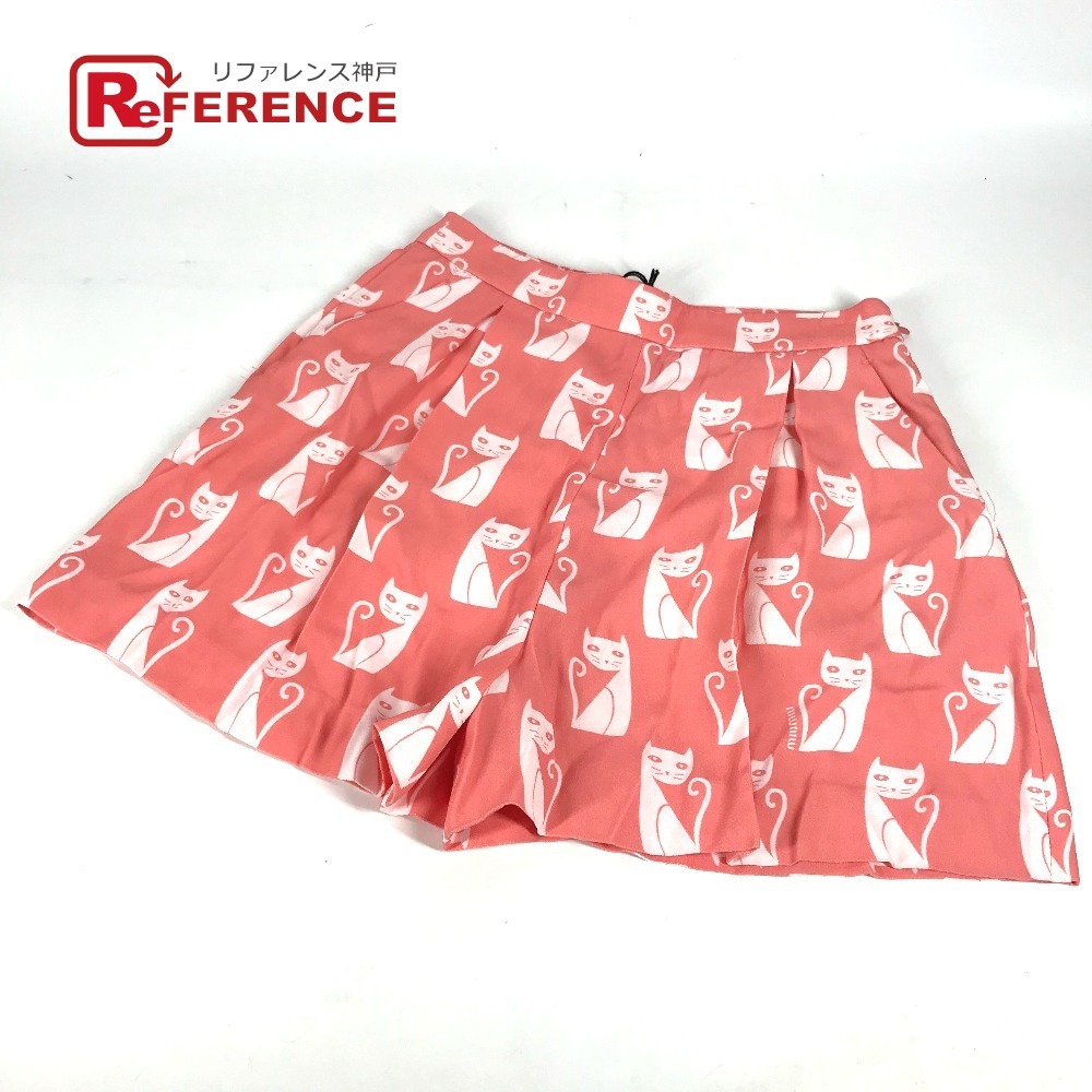 美品 MIUMIU ミュウミュウ MP1012 キャット 猫 アニマル ハーフパンツ ボトムス アパレル バイカラー ショートパンツ ピンク【中古】拍卖