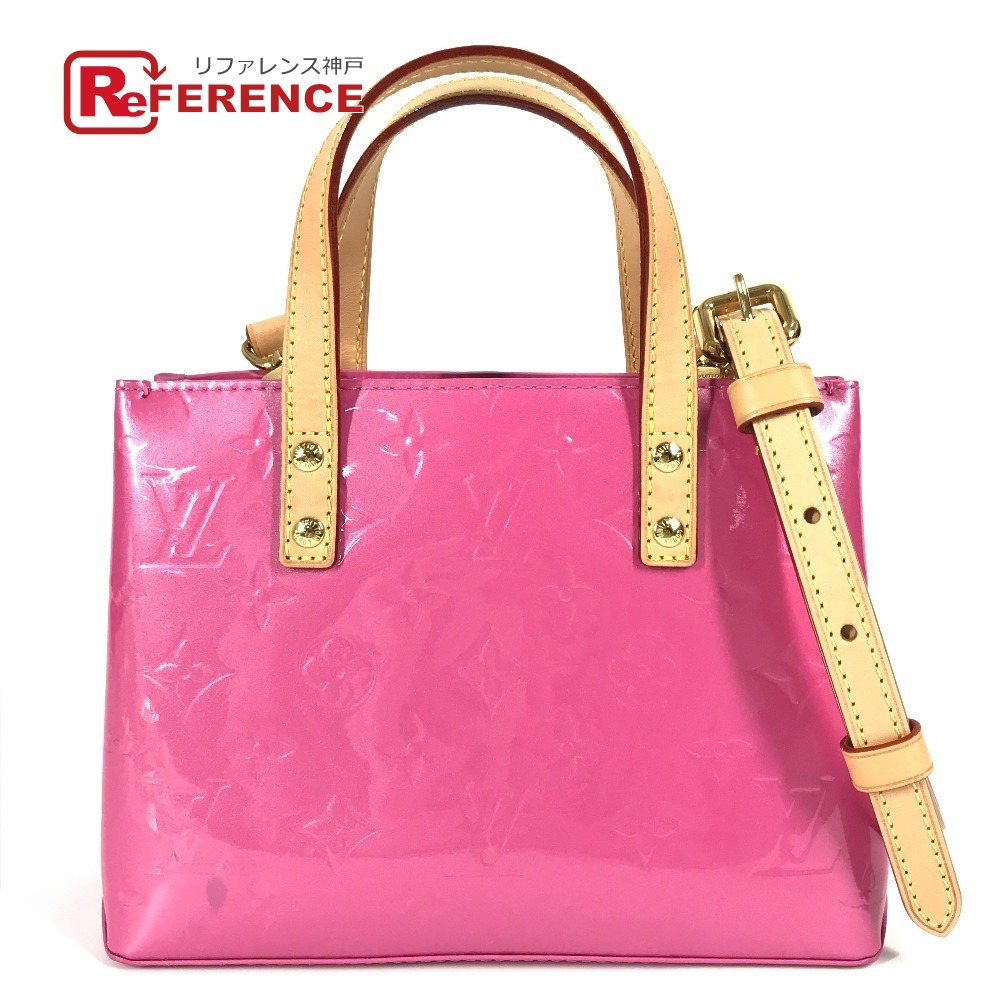 美品 LOUIS VUITTON ルイヴィトン M24028 リードPM トートバッグ ハンド モノグラムヴェルニ ショルダーバッグ ネオンピンク 【中古】拍卖