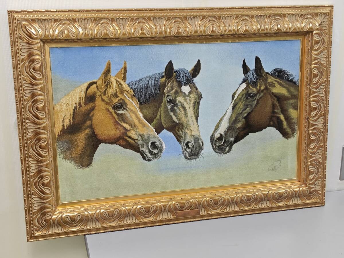 J252 ペルシャ絨毯 タブリーズ シルク&ウール 手織 額装芸術 サードルデイユ工房 トルコ絨毯やヘレケ好きな方へ拍卖