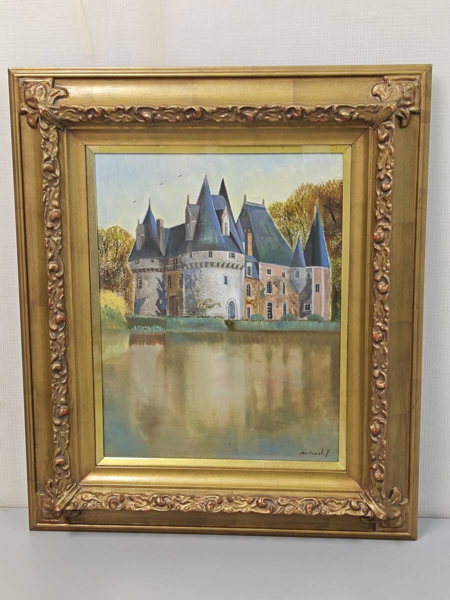 【真作】古川益弘『舘』油彩、キャンバス F8号 サイン拍卖