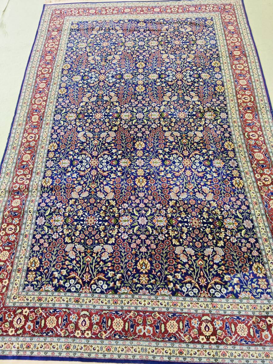 J259 トルコ絨毯 ヘレケ ウール 手織 186−298cm 花づくし ペルシャ好きな方へ拍卖