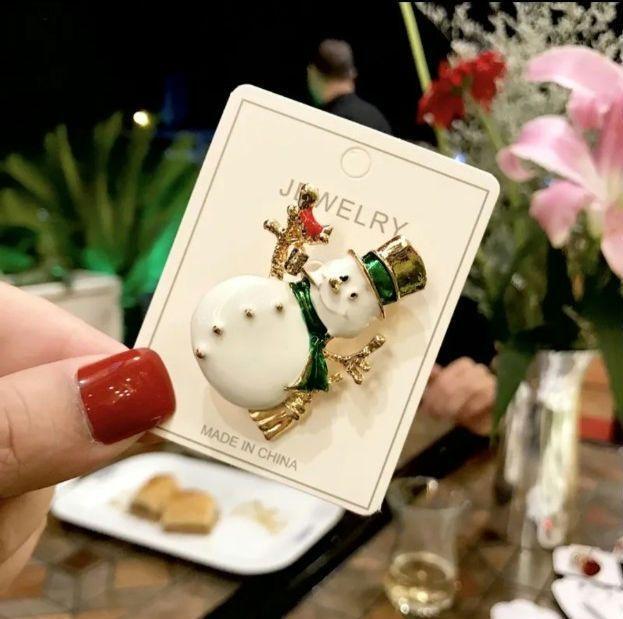 雪だるま ブローチ クリスマス スノーマン拍卖