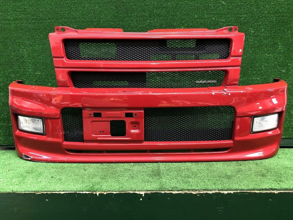 ☆ワゴンR MH21S スズキスポーツ フロントバンパー クリアハゲ・割れ・傷・ステーの曲がり有り ジャンク品 送料サイズ【2L】拍卖