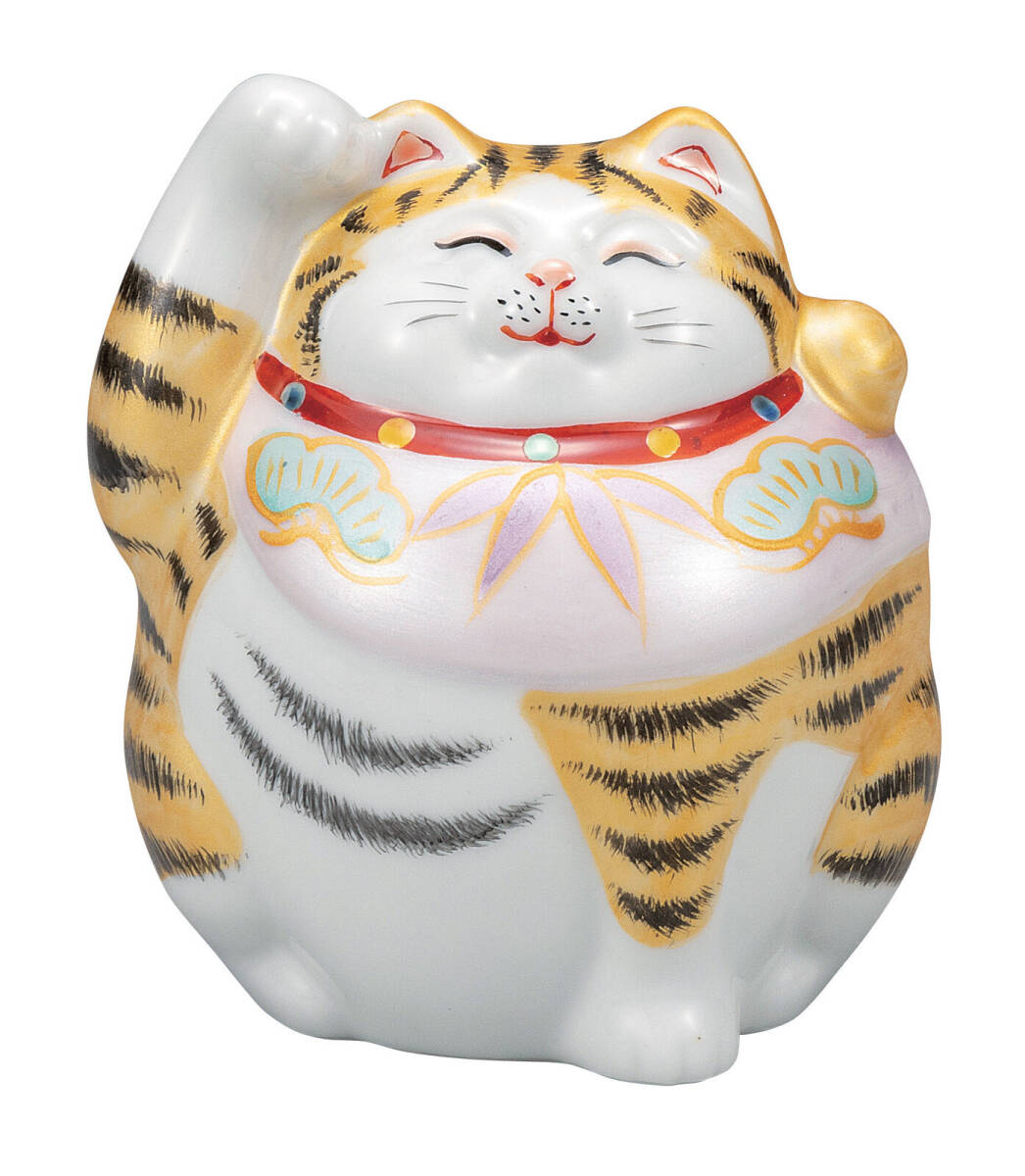 九谷焼! ☆金彩・福々招き猫4号☆ K9-1548 新品 商売繁盛 縁起物 千客万来 開運 置物 招き猫 ギフト拍卖