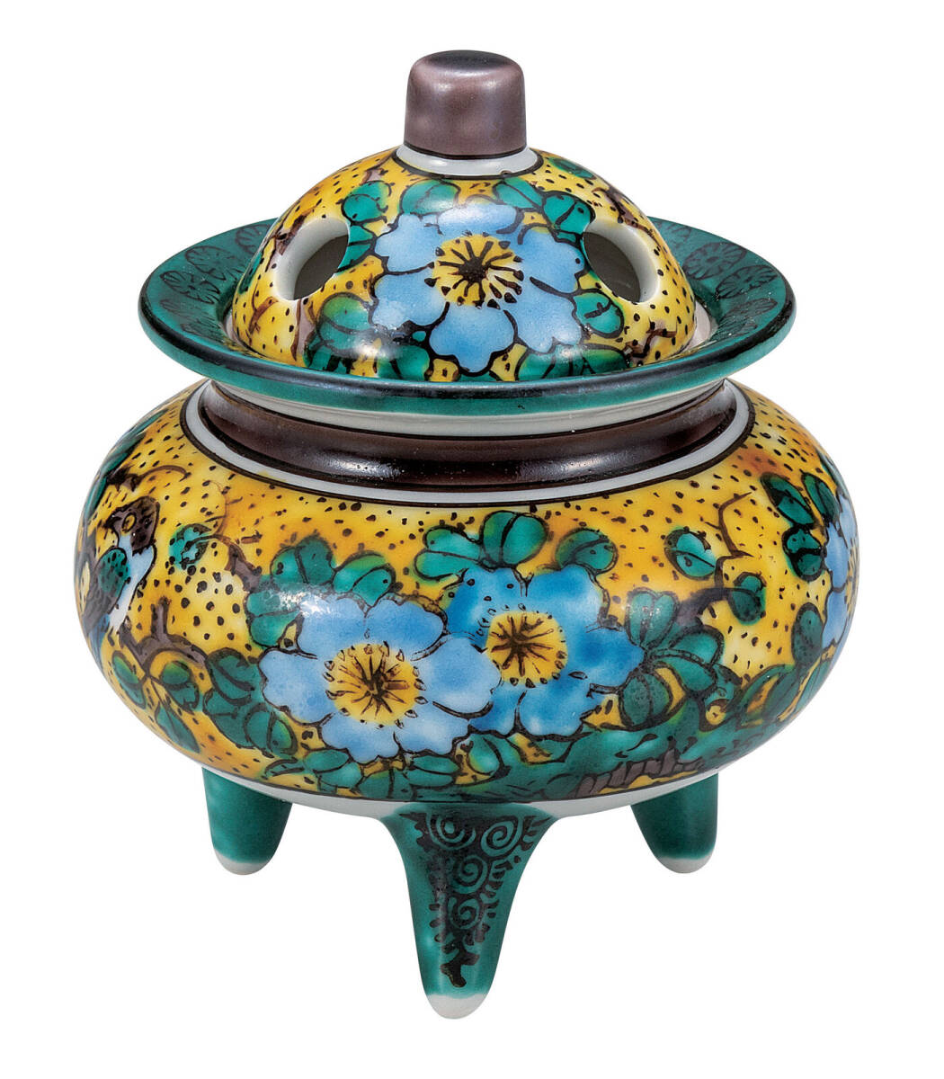 九谷焼! ☆吉田屋3号香炉☆ K9-1465 新品 茶道具 リラクゼーション ギフト拍卖