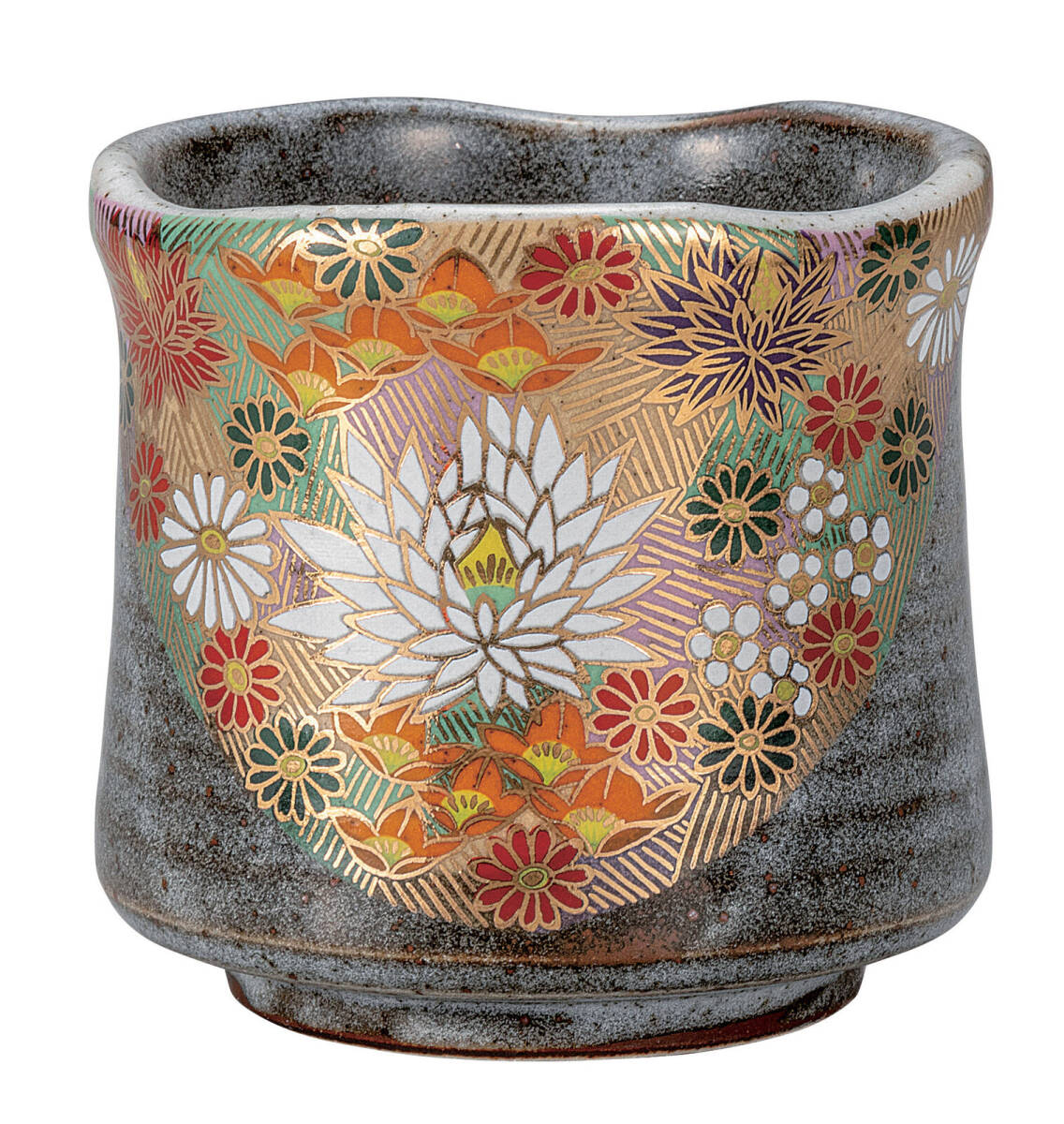 九谷焼! ☆金花詰・湯呑☆ K9-700 新品 汲出 煎茶 ほうじ茶 茶器 ギフト拍卖