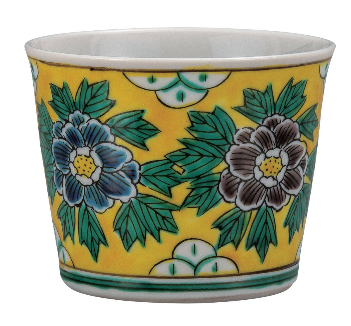 九谷焼! ☆吉田屋牡丹・そば猪口☆ K9-412 新品 小鉢 小皿 小付 向付 ミニ皿 プレート ギフト拍卖